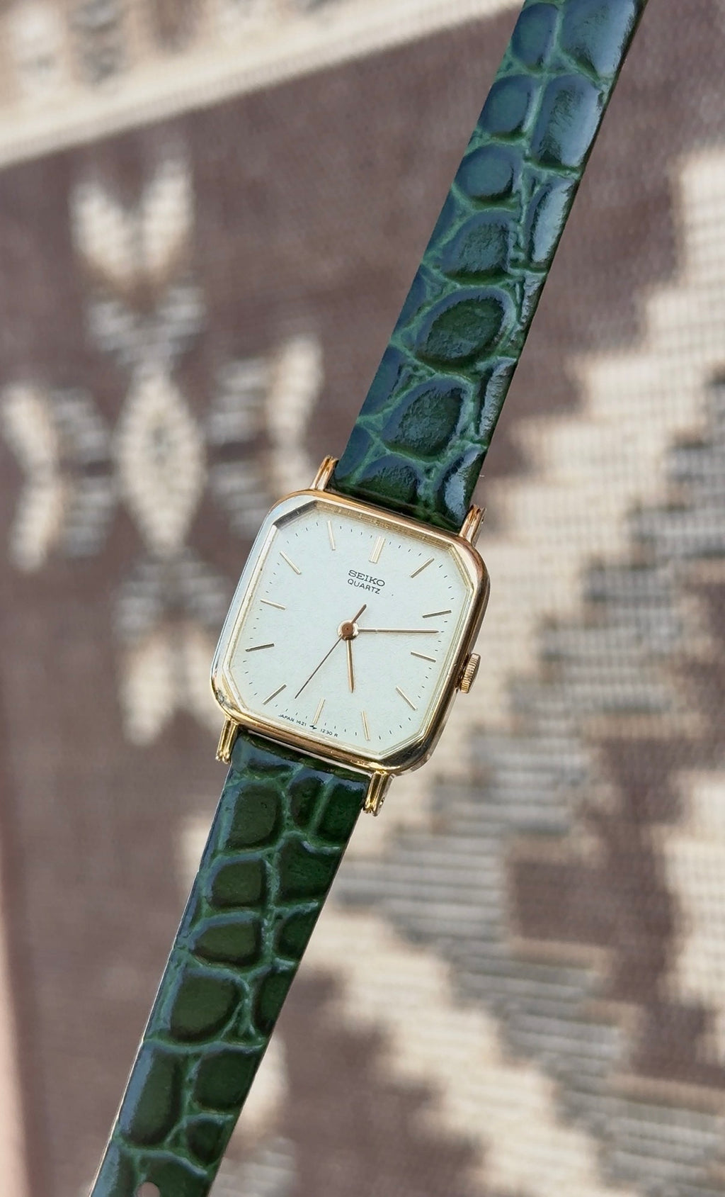 1982 Seiko Quartz Gold Plated Tank Watch