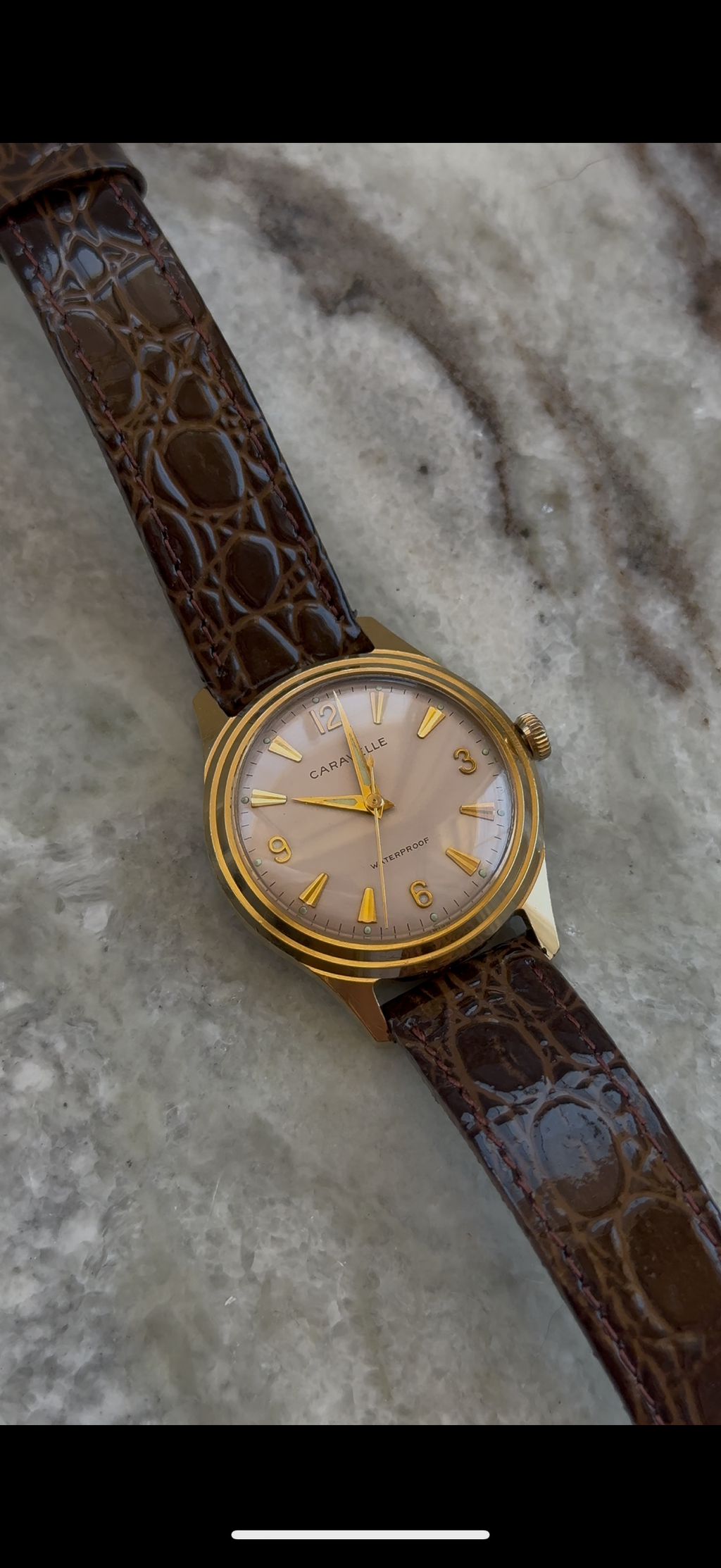 1965 Caravelle by BULOVA Gold Tone Mechanical Dress Watch