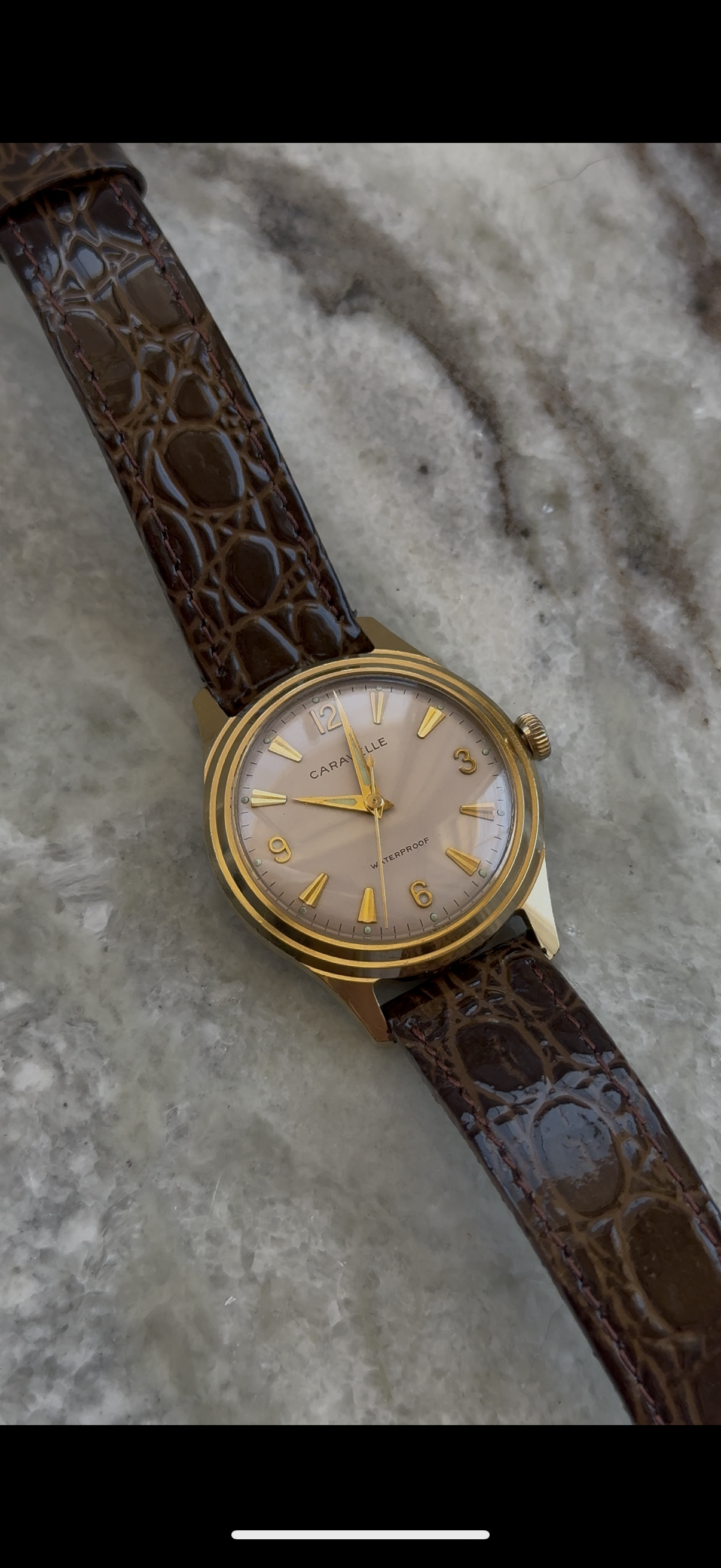 1965 Caravelle by BULOVA Gold Tone Mechanical Dress Watch
