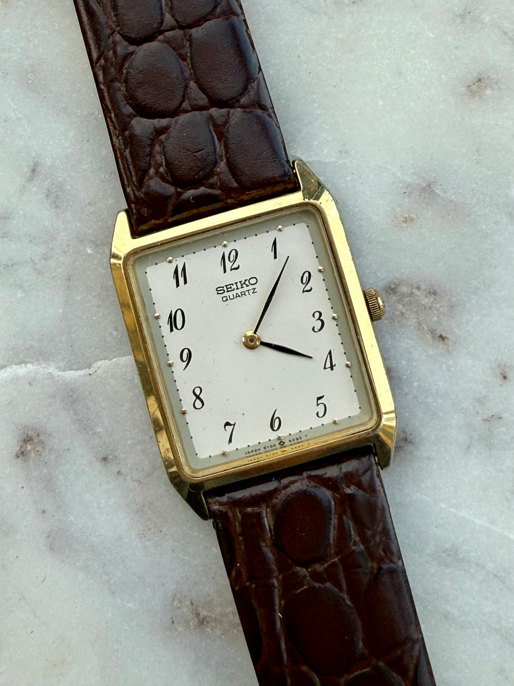 1997 Seiko Quartz Gold Tone Tank Watch