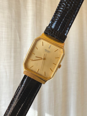 1989 Seiko Quartz Gold Tone Tank Watch