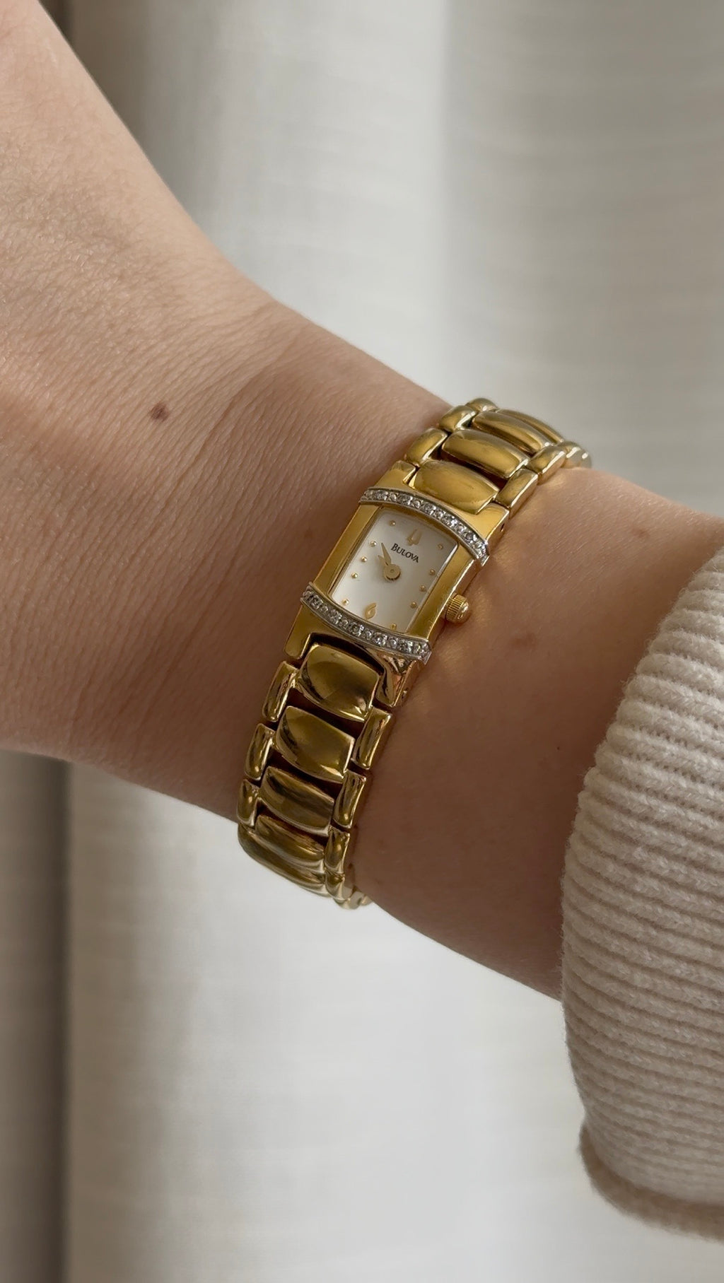 2002 Bulova Gold Tone Tank Watch