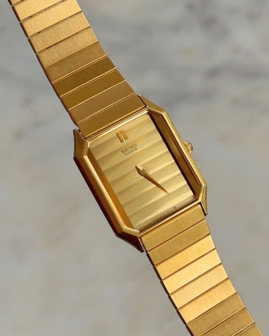 1984 Seiko Quartz Gold Plated Tank Watch