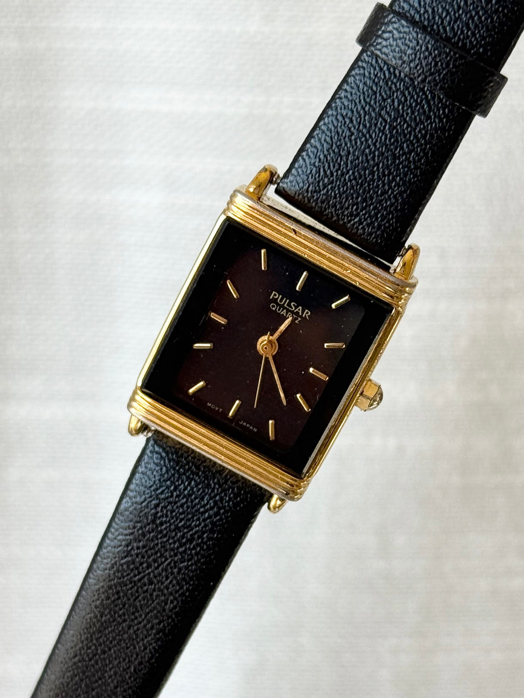 1980’s Pulsar by SEIKO Gold Tone Quartz Tank Watch