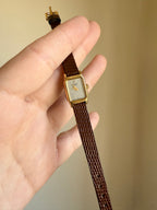 1985 Seiko Quartz Petite Gold Tone Tank Watch
