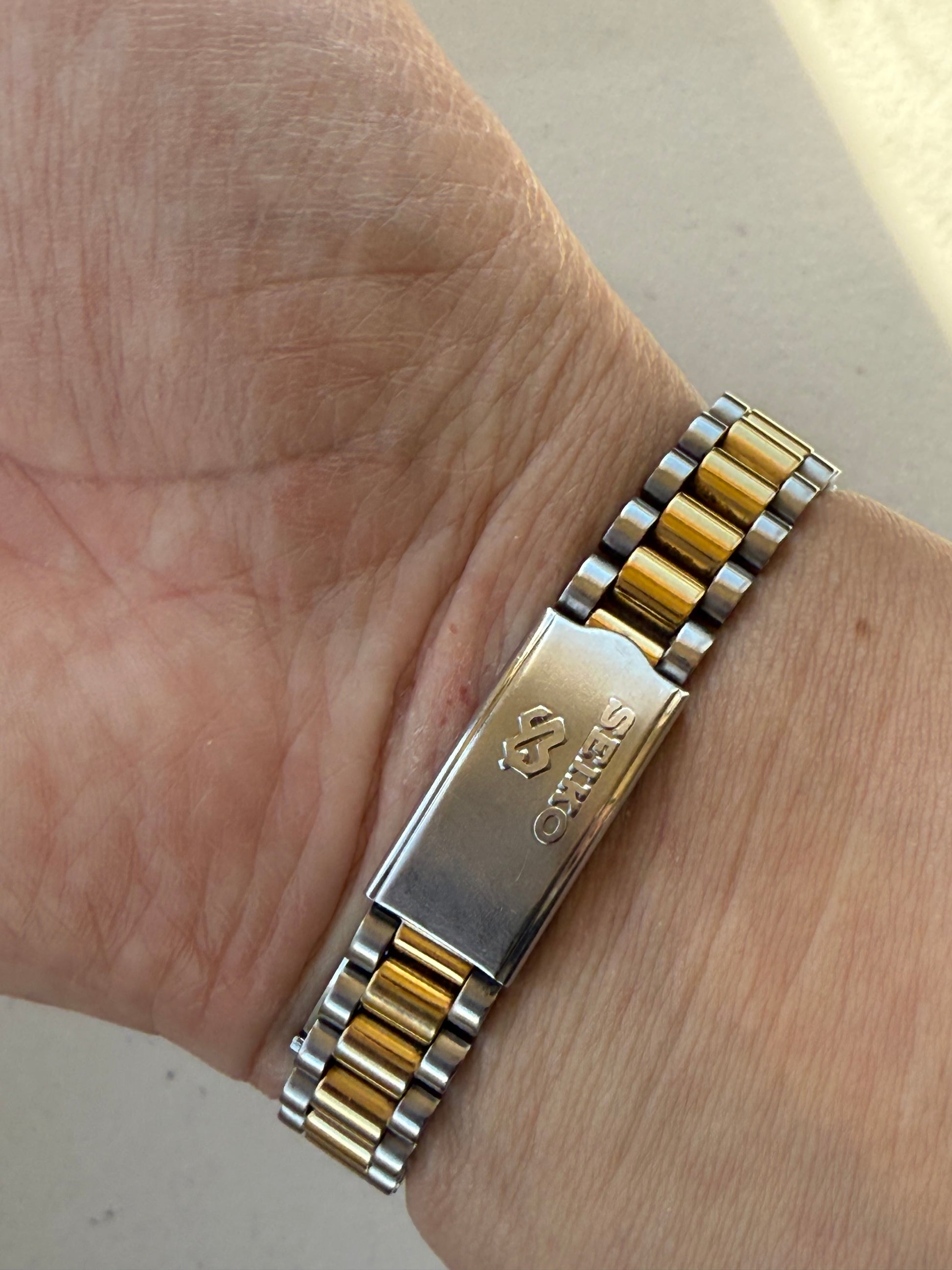 1990 Seiko Quartz “Presidential” Buckley Two Tone Day Date Watch