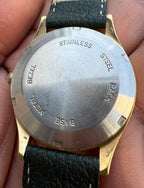 1980’s Wittnauer-Longines Quartz Gold Tone Day Date Swiss Watch