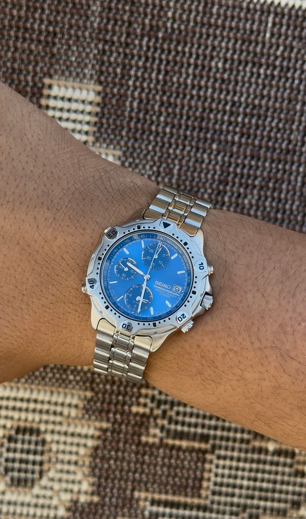 1991 Seiko Chronograph Date-Just Alarm Watch