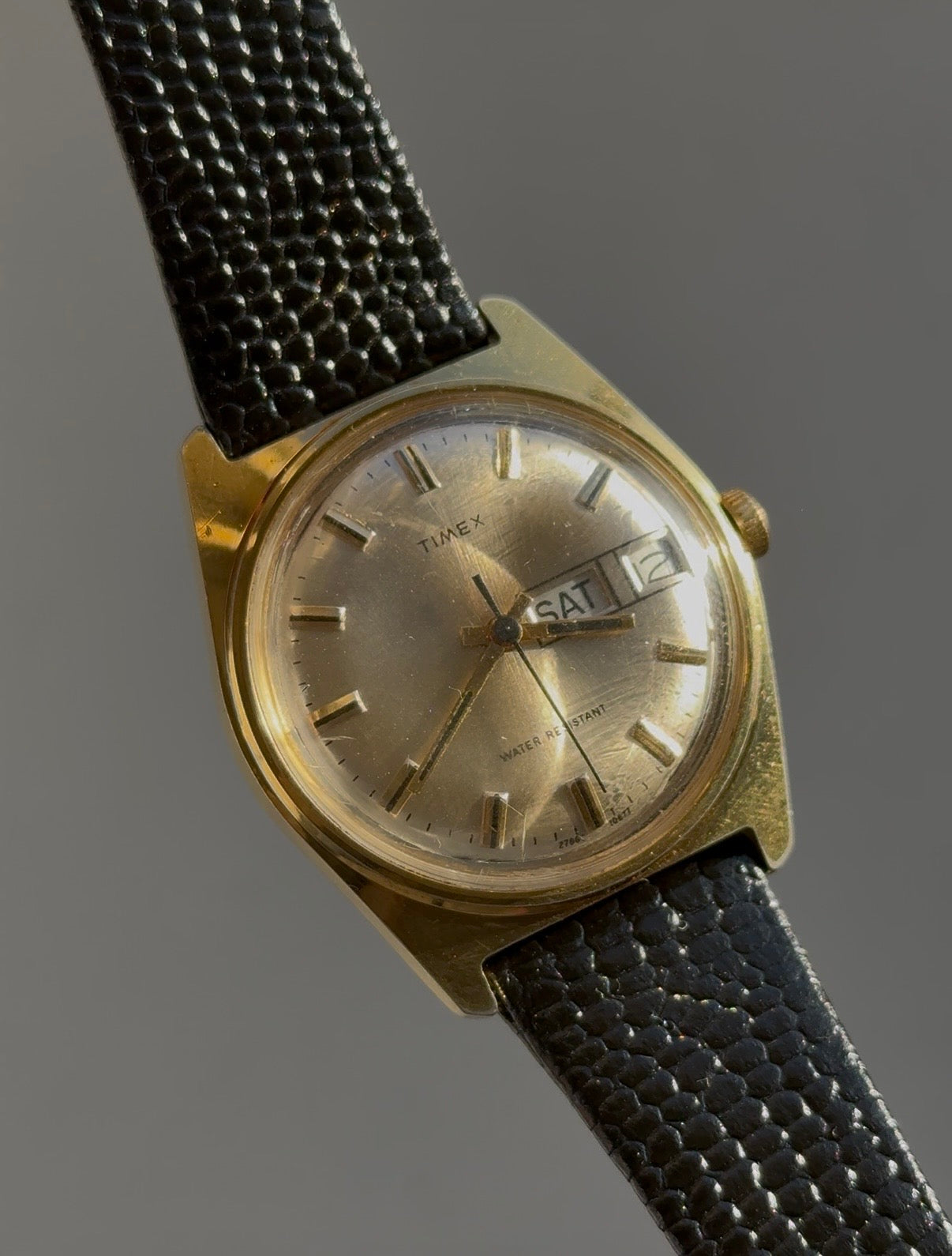 1977 Timex Day Date Mechanical Gold Tone Watch