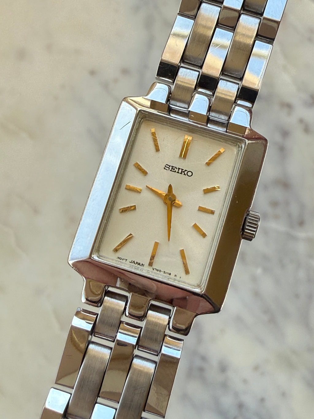 1998 Seiko Silver Tone Tank Watch