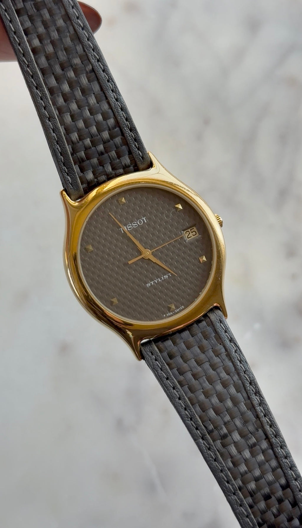 1980's Tissot Stylist Swiss Quartz Gold Tone Watch