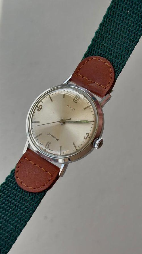 1964 Timex Self Wind Silver Tone Watch