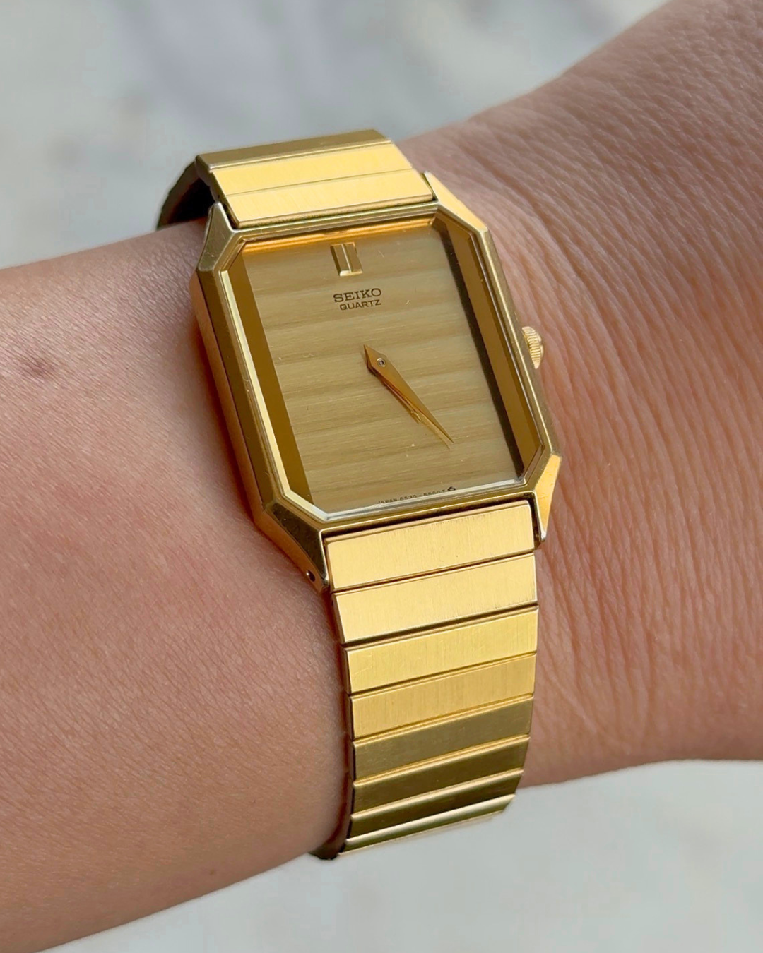 1984 Seiko Quartz Gold Plated Tank Watch