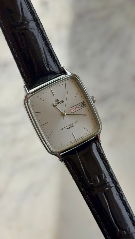 1980’s Lorus Quartz By SEIKO Day-Date Chariot Tank Watch