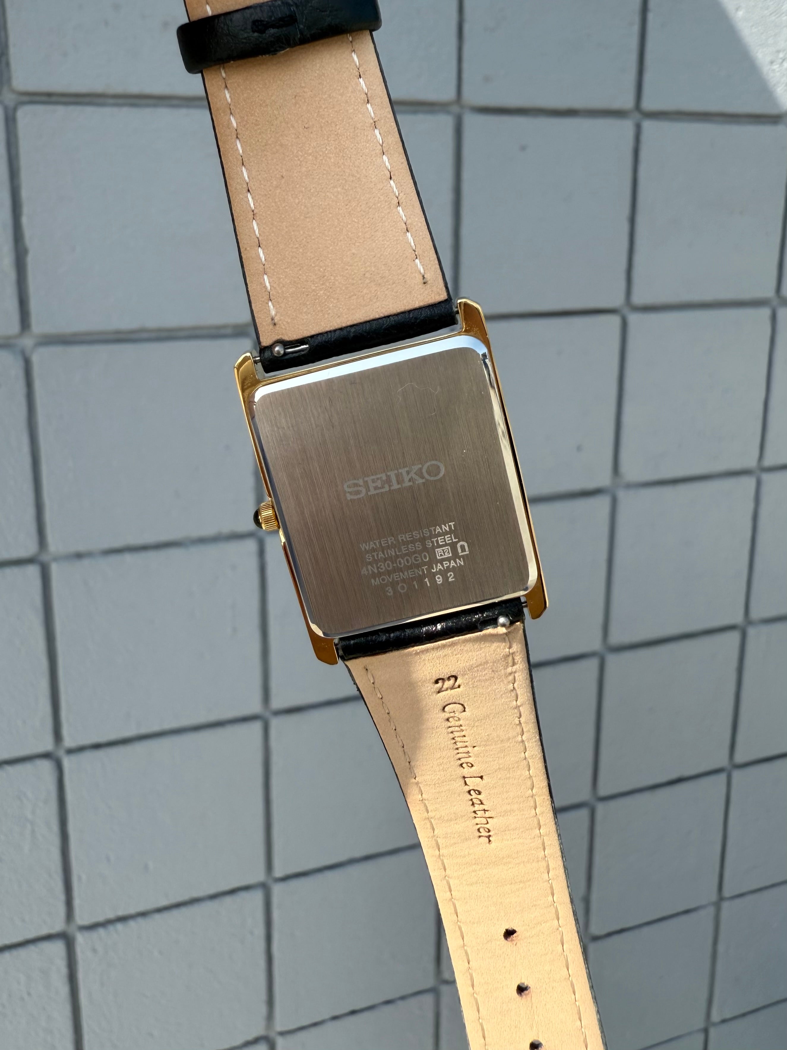 Seiko 4N30-00G0 Tank Watch