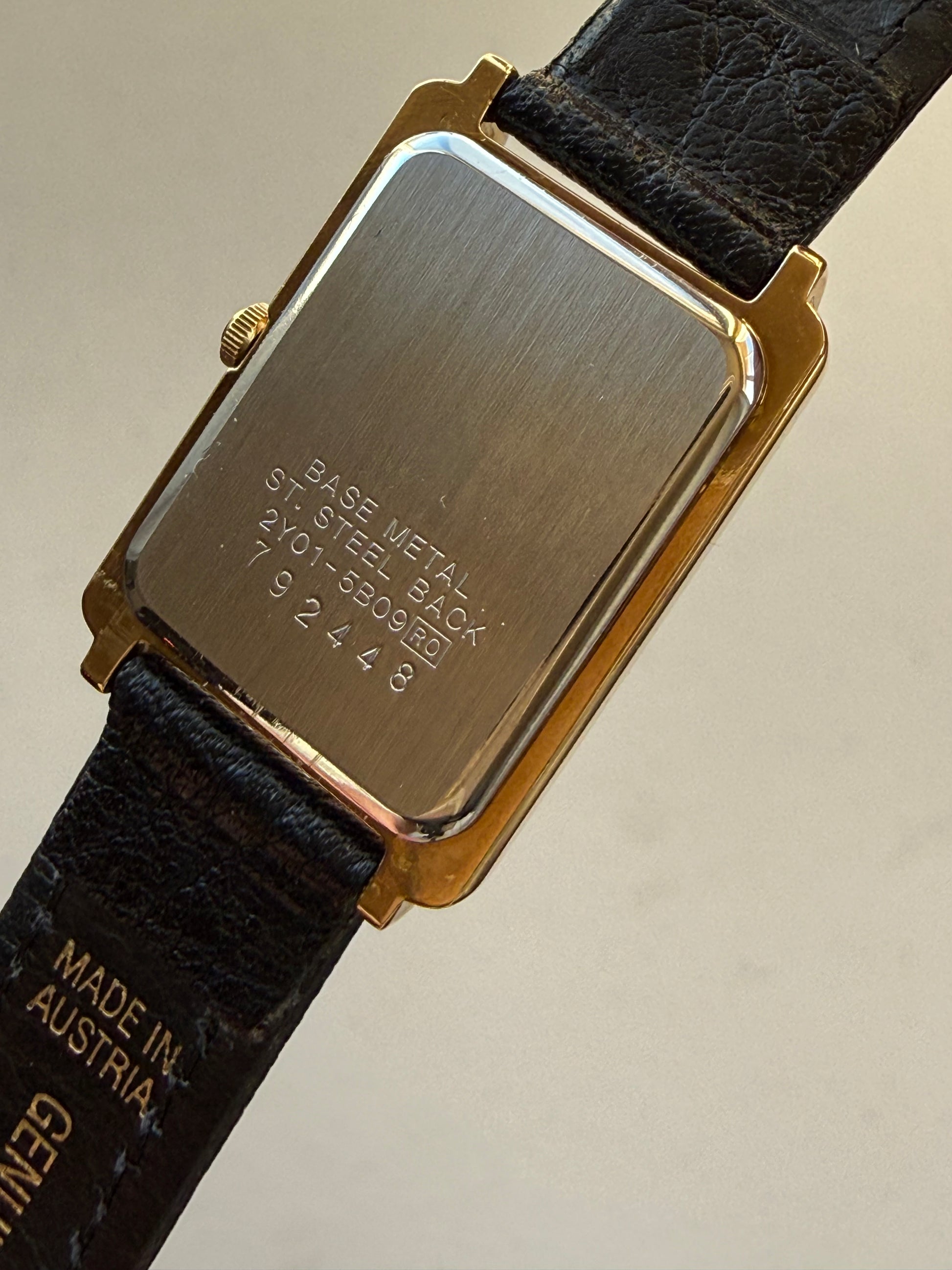 1997 Seiko Quartz (NOS) Gold Tone Tank Watch