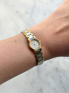 1989 Pulsar Quartz By Seiko Two Tone Bracelet Watch