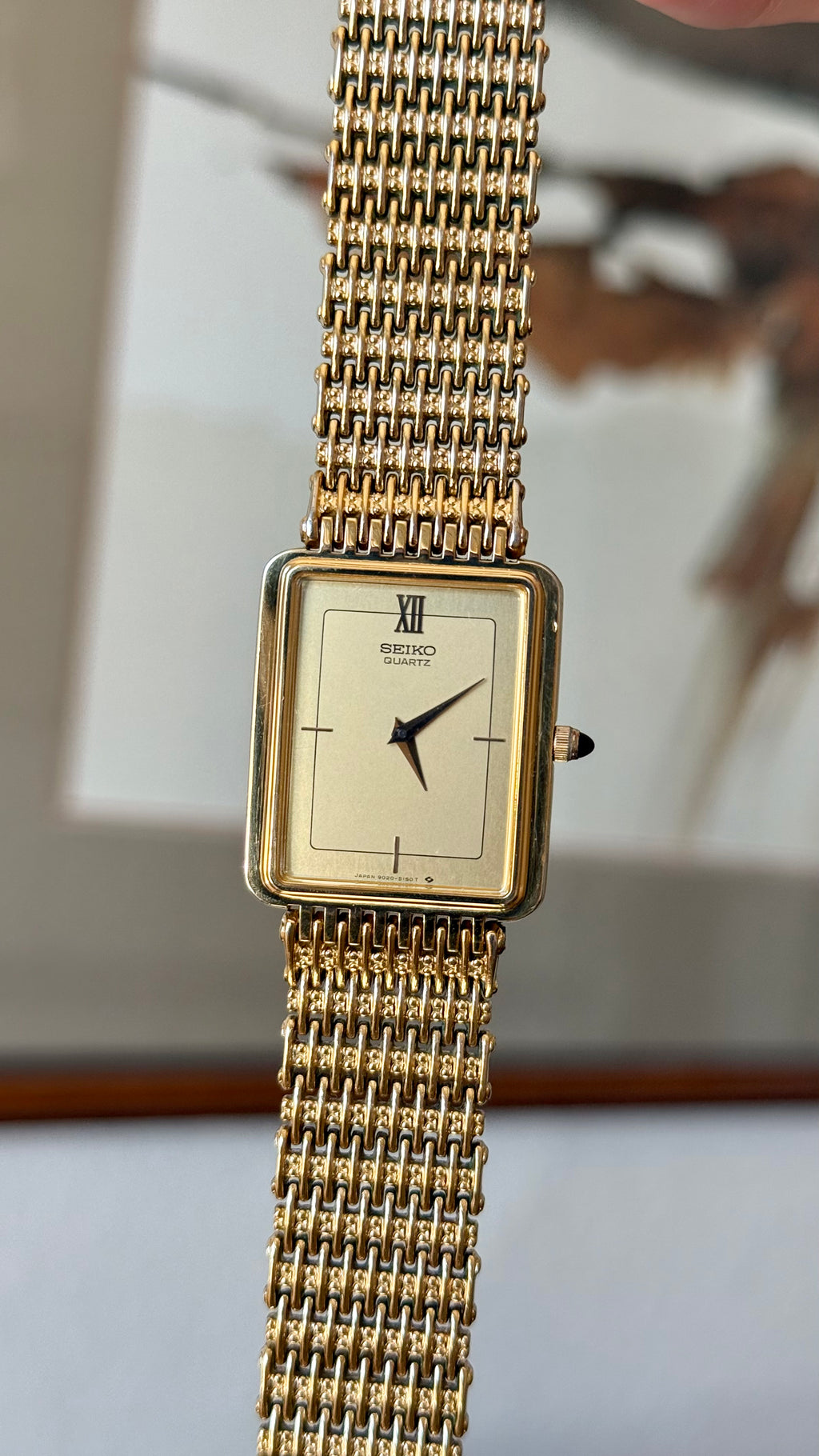 1985 Seiko Quartz Gold Tone Tank Watch