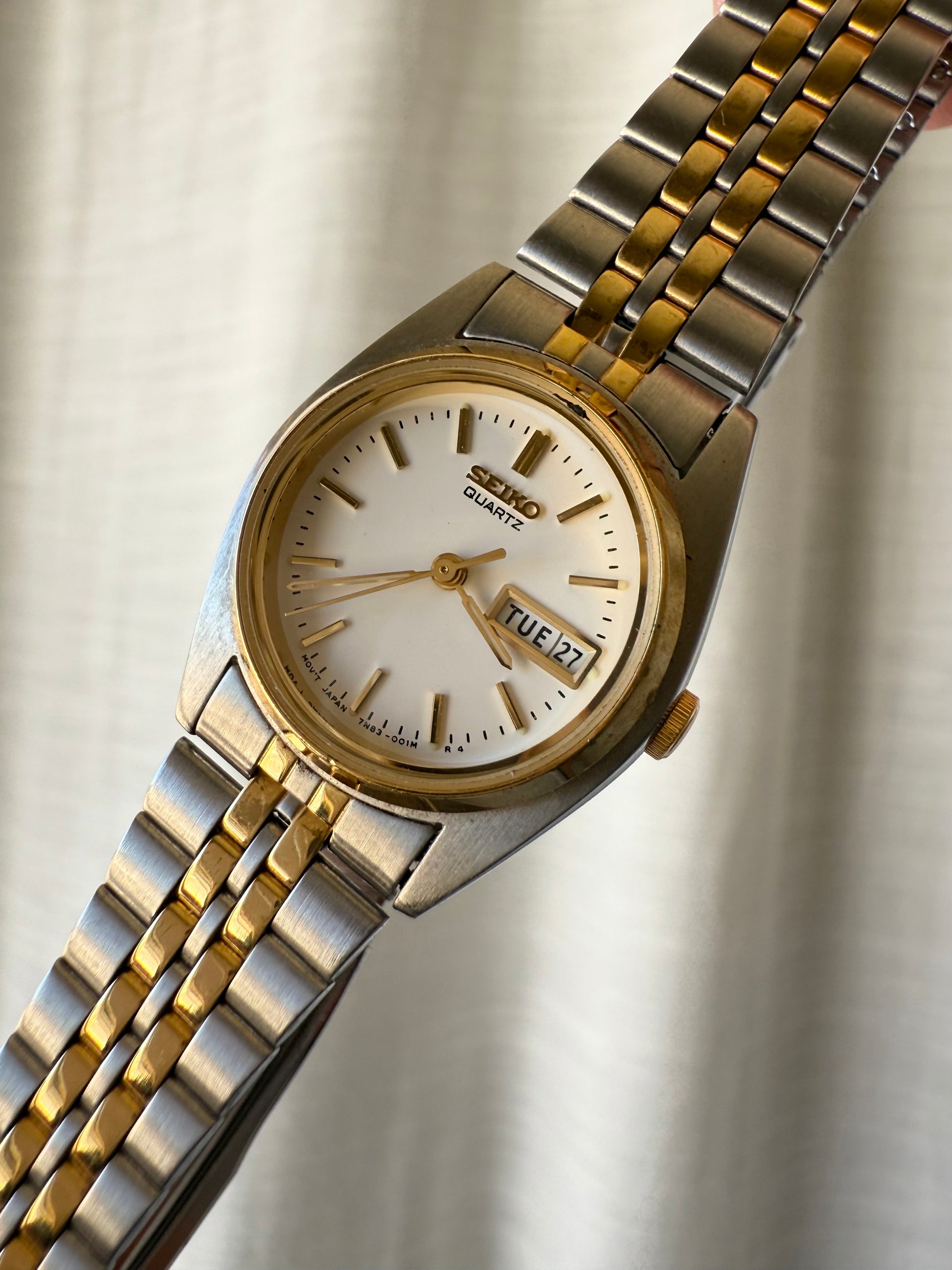 1999 Seiko Quartz Two Tone Day Date Watch