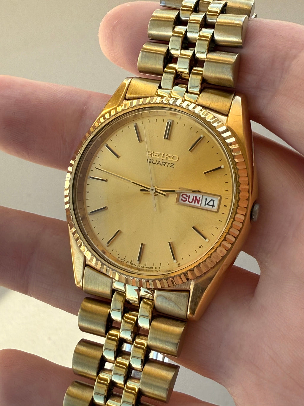 1999 Seiko Quartz Gold Tone “President” Day Date Watch