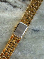 1998 Bulova Quartz Gold Tone Bracelet Tank Watch
