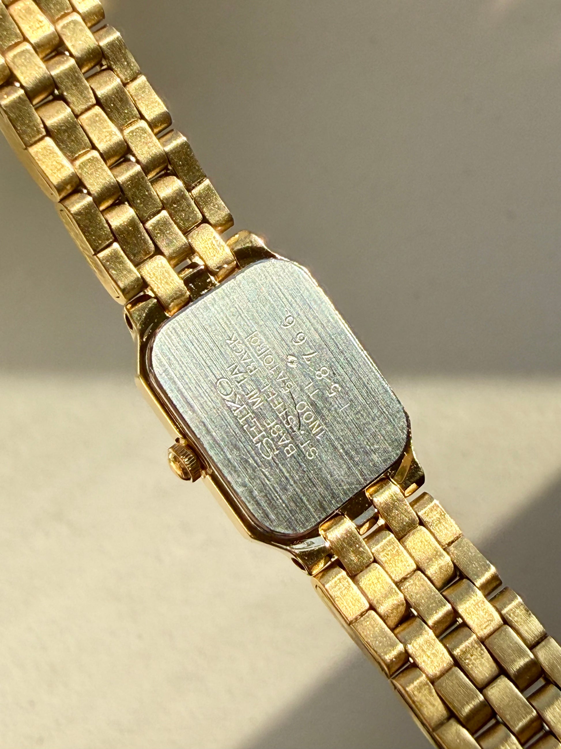 1991 Seiko Quartz Gold Tone Tank Watch