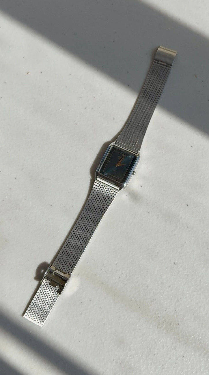 1996 Seiko Quartz SX Silver Tone Tank Watch