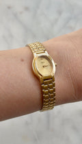1992 Seiko Galaxy Quartz Oval Gold Tone Watch