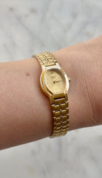 1992 Seiko Galaxy Quartz Oval Gold Tone Watch