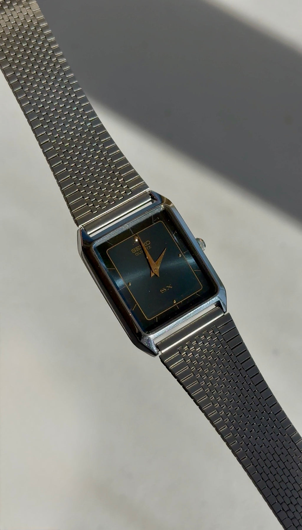 1996 Seiko Quartz SX Silver Tone Tank Watch