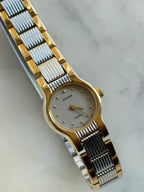 1989 Pulsar Quartz By Seiko Two Tone Bracelet Watch