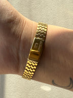 1982 Seiko Quartz SQ Gold Tone Day Date Watch