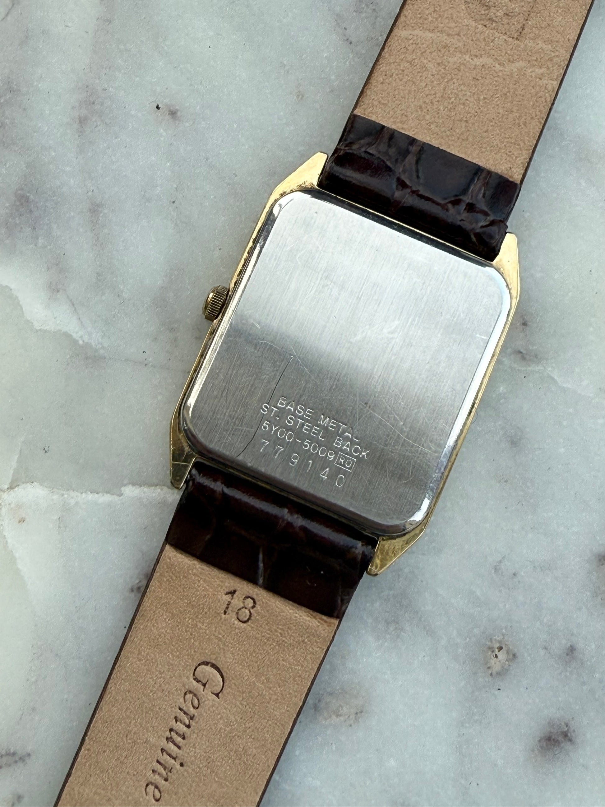 1997 Seiko Quartz Gold Tone Tank Watch