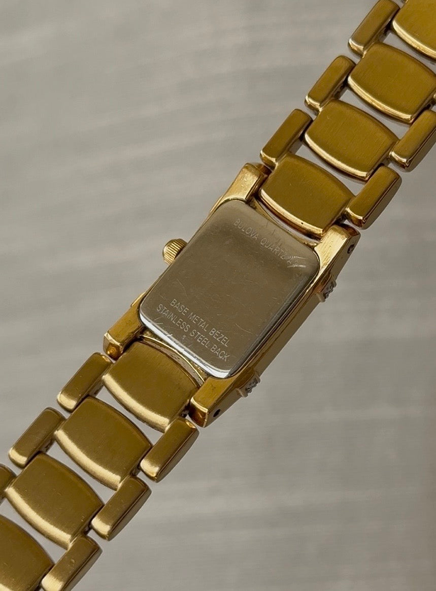 2002 Bulova Gold Tone Tank Watch