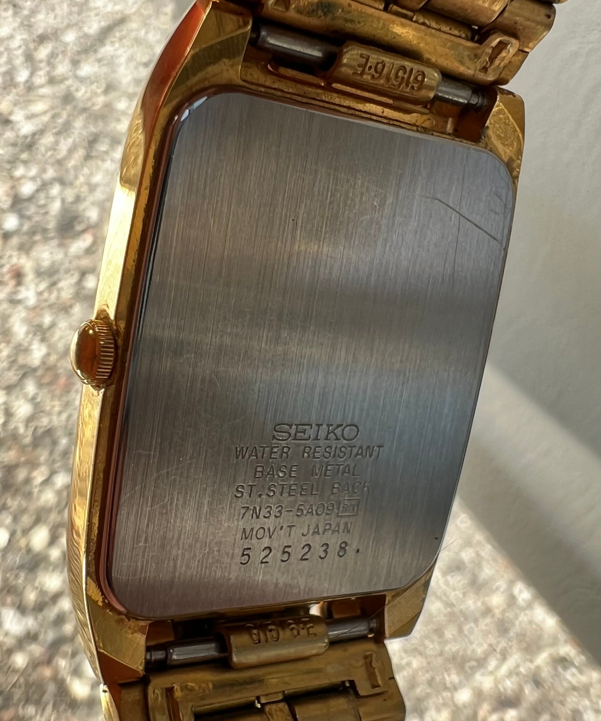 1995 Seiko Quartz Gold Tone Tank Watch