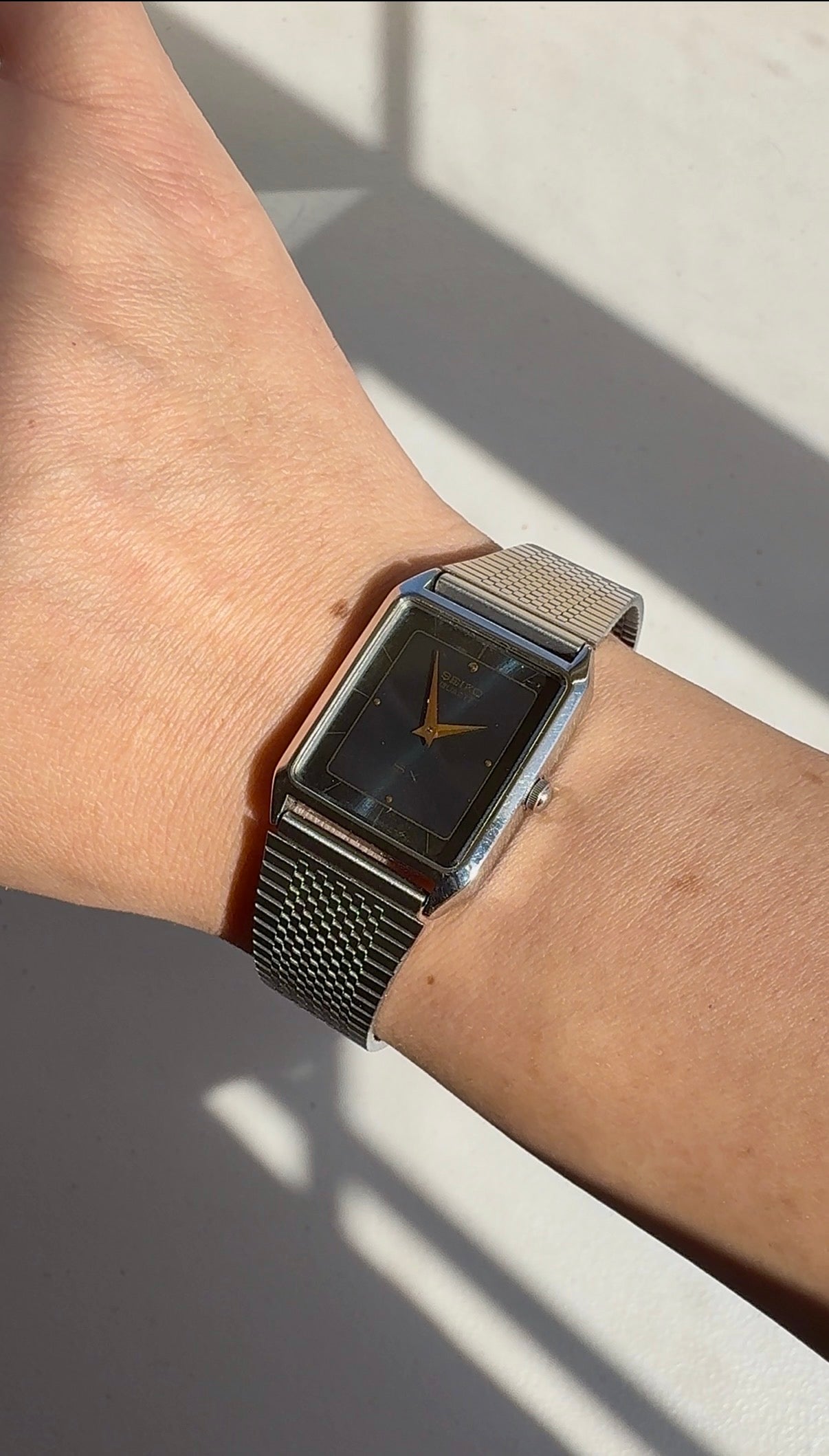 1996 Seiko Quartz SX Silver Tone Tank Watch