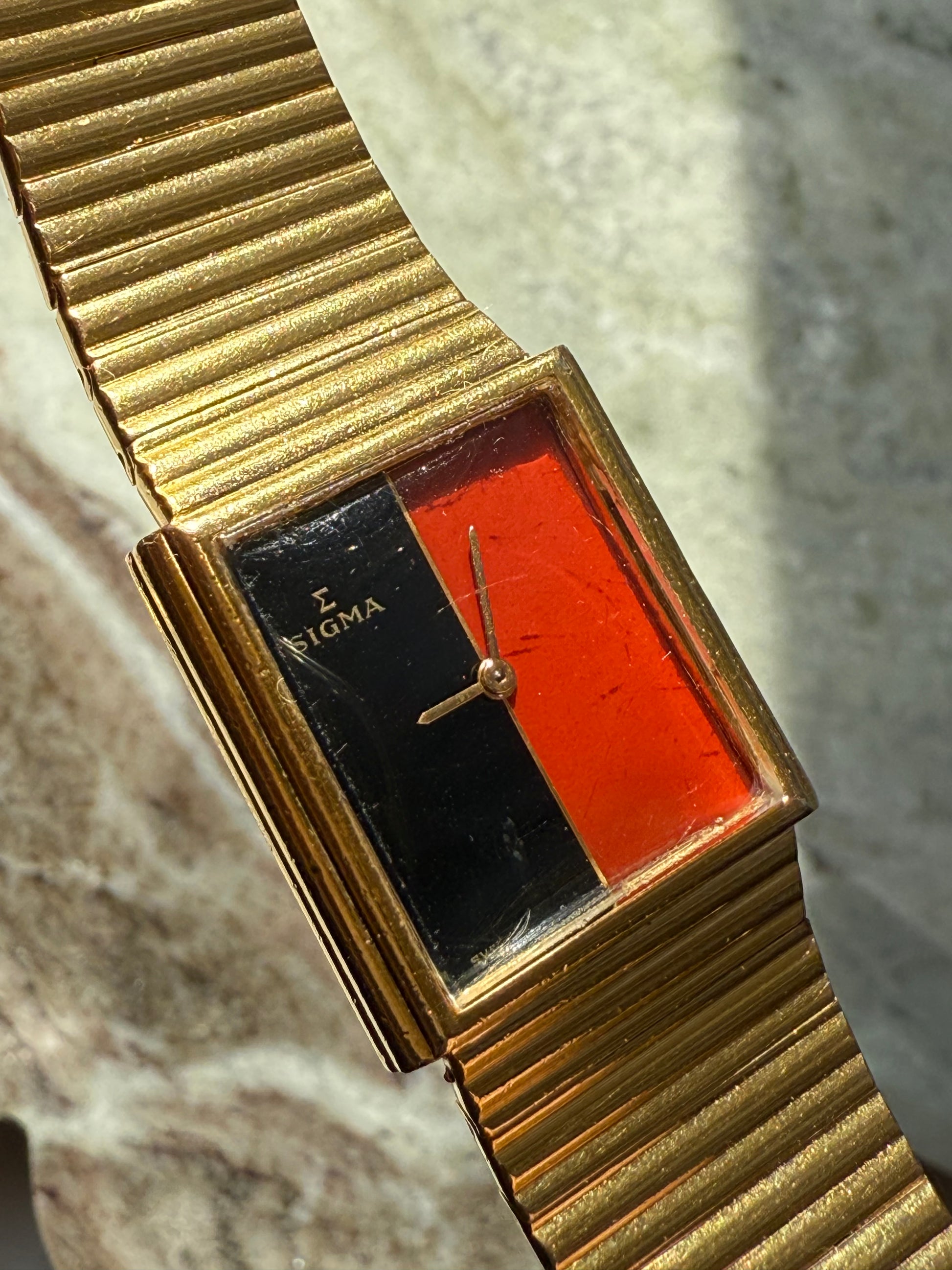 1970s Sigma Swiss Mechanical Tank Watch