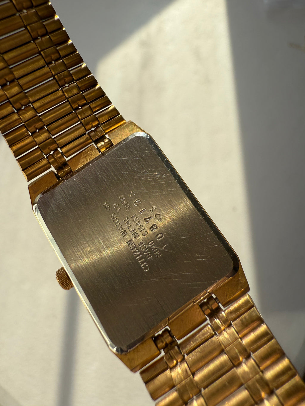 1980’s Citizen Quartz CQ Gold Tone Tank