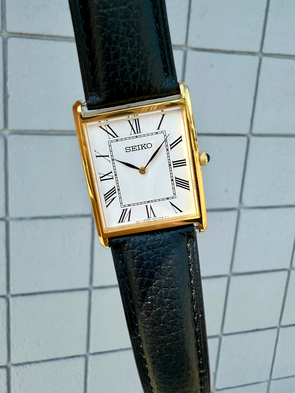 Seiko 4N30-00G0 Tank Watch