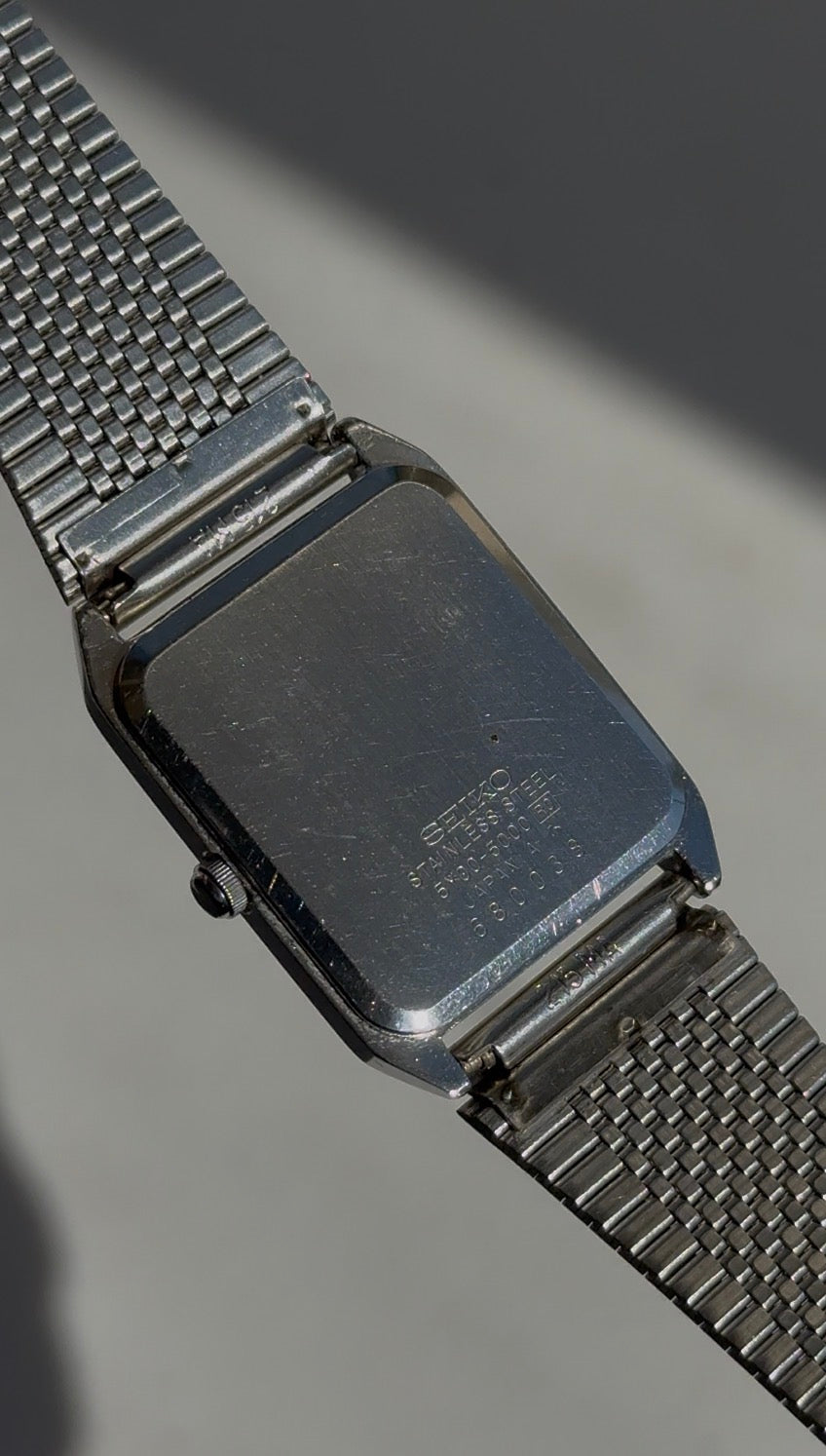 1996 Seiko Quartz SX Silver Tone Tank Watch