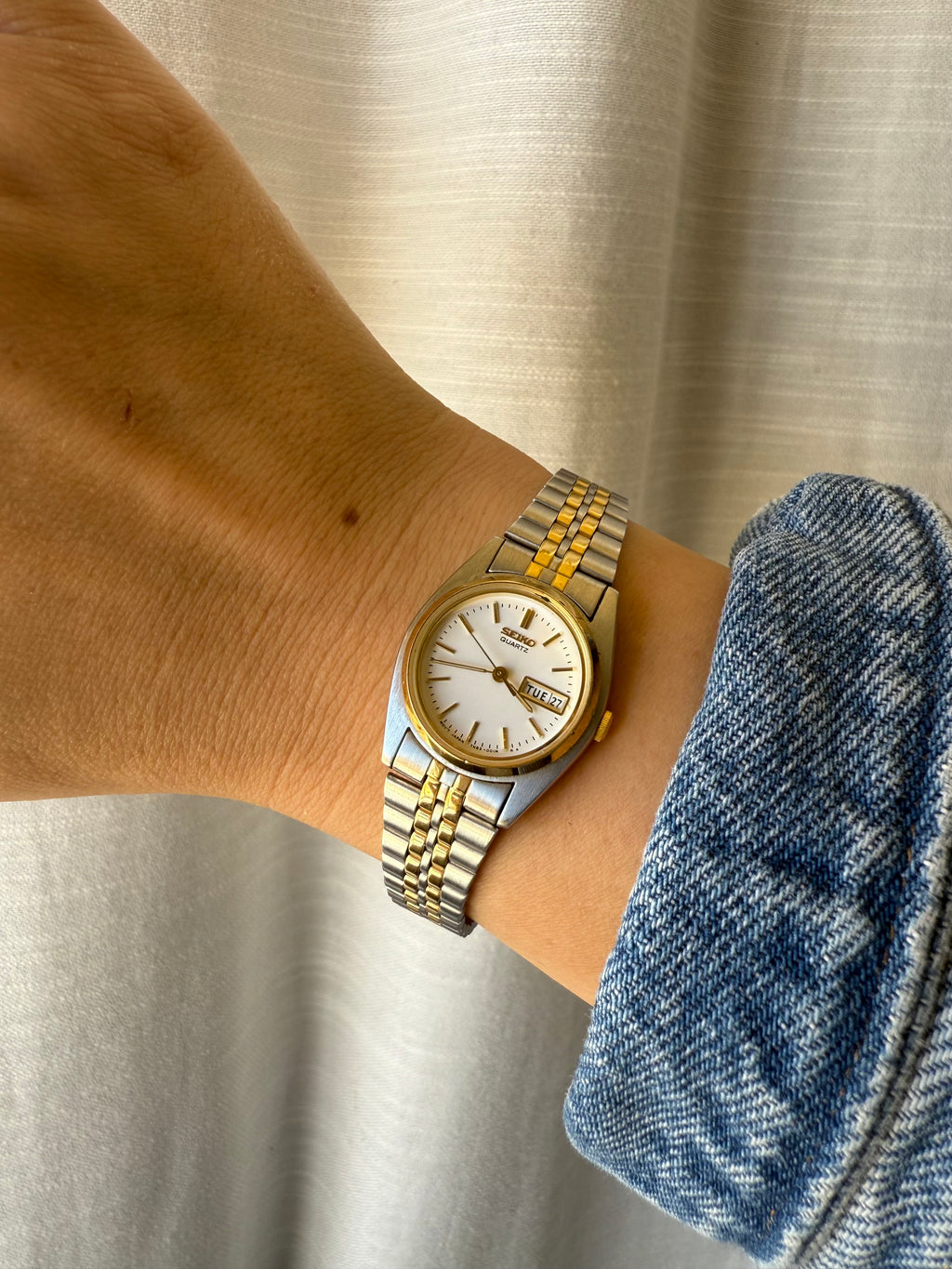 1999 Seiko Quartz Two Tone Day Date Watch