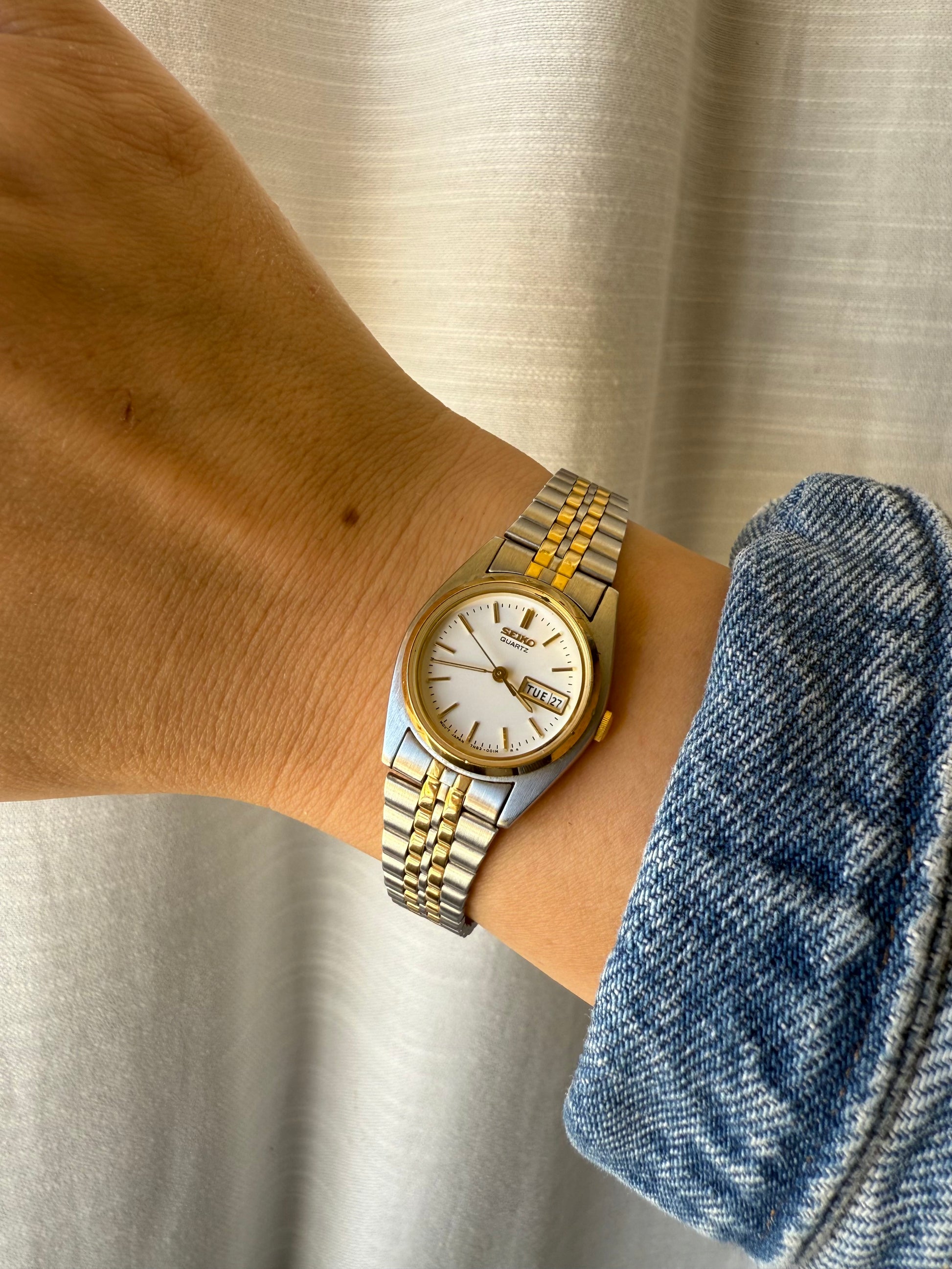 1999 Seiko Quartz Two Tone Day Date Watch