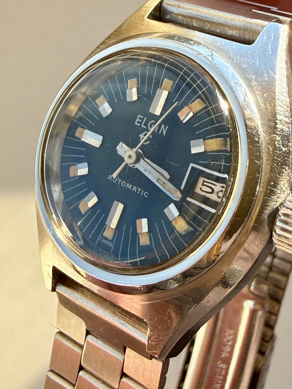 1970’s Elgin Swiss Automatic Date Just Watch