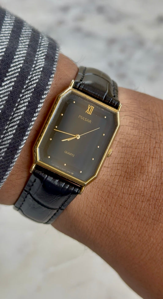 1987 Pulsar Quartz By SEIKO “In Appreciation” Chariot Tank Watch