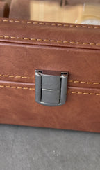 12 Slot Brown leatherette watch display box