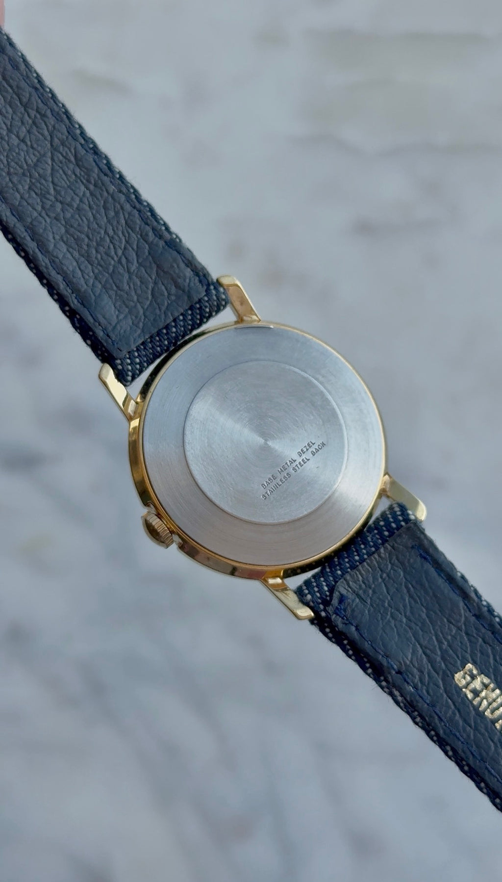 1970’s Timex Denim Tennis Snoopy Gold Tone Mechanical Watch