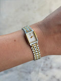 1991 Seiko Quartz Two Tone Bracelet Tank Watch