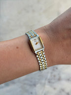 1991 Seiko Quartz Two Tone Bracelet Tank Watch