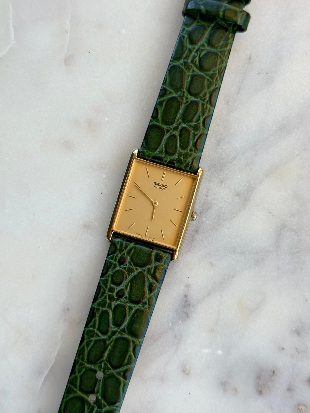 1983 Seiko Quartz Gold Tone Tank Watch