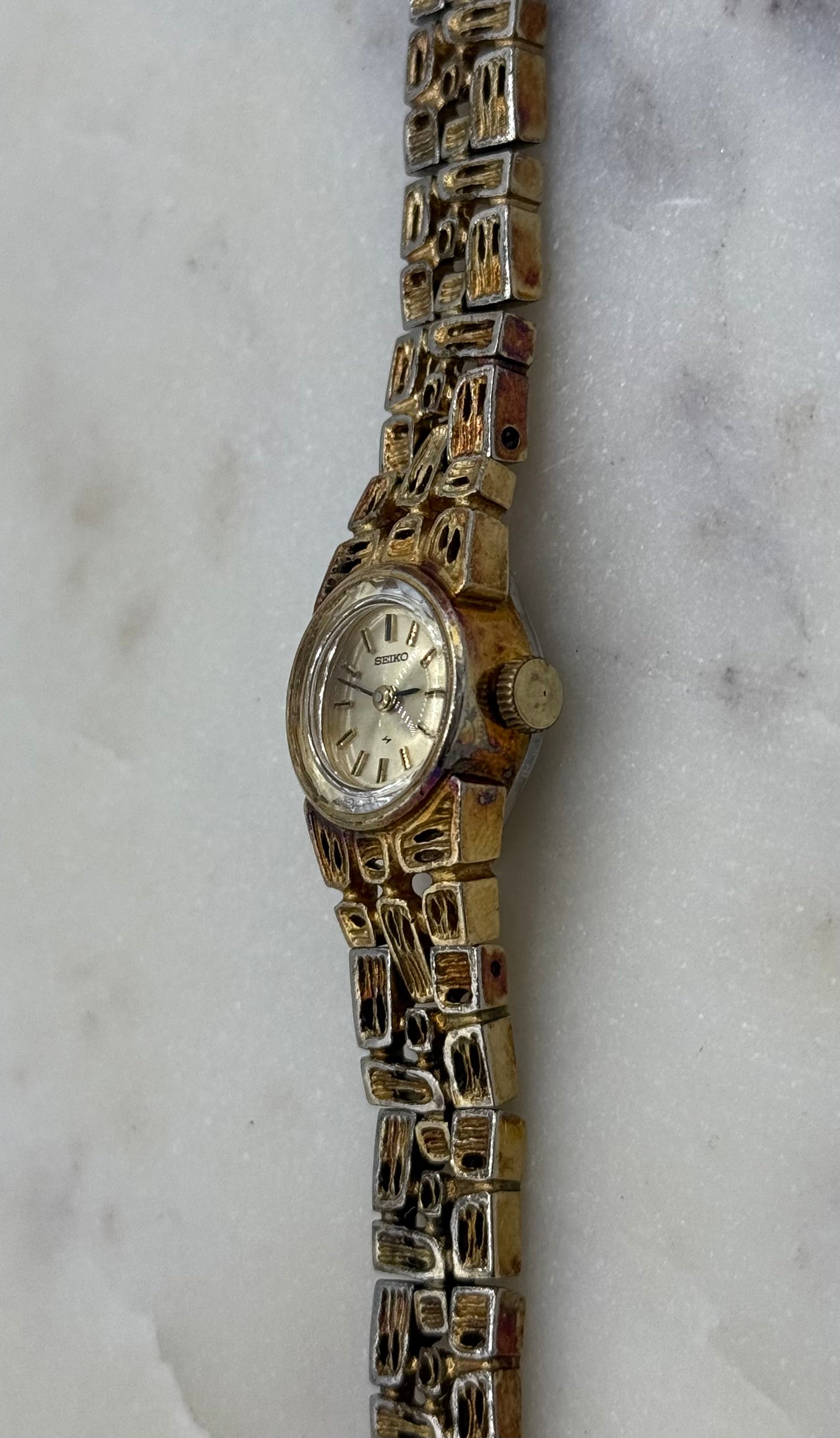 Seiko Gold Plated Vintage Wind Up Watch (Fair Condition)